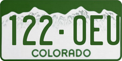 CO license plate 122OEU