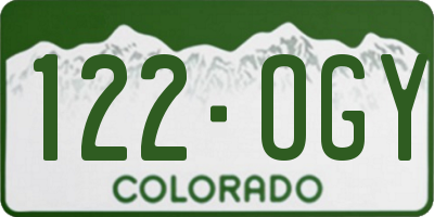 CO license plate 122OGY