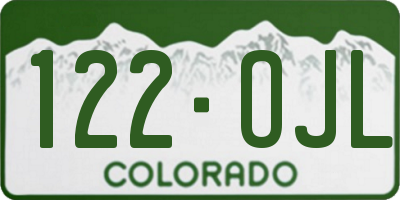 CO license plate 122OJL