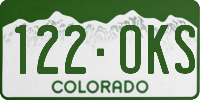 CO license plate 122OKS