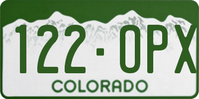 CO license plate 122OPX