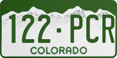 CO license plate 122PCR