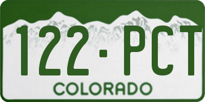 CO license plate 122PCT
