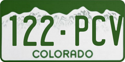 CO license plate 122PCV