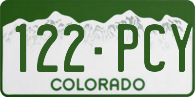 CO license plate 122PCY