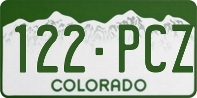 CO license plate 122PCZ