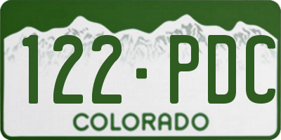CO license plate 122PDC
