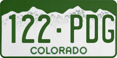 CO license plate 122PDG