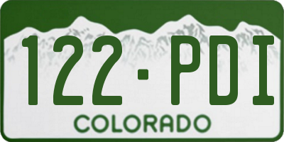 CO license plate 122PDI