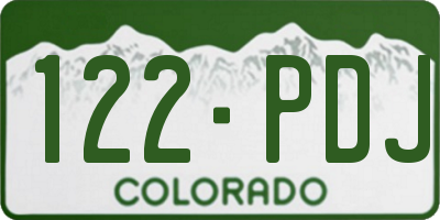CO license plate 122PDJ