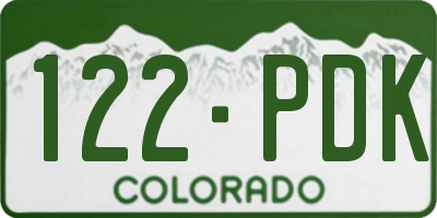 CO license plate 122PDK