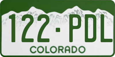 CO license plate 122PDL