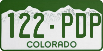 CO license plate 122PDP