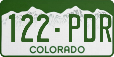 CO license plate 122PDR