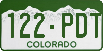 CO license plate 122PDT