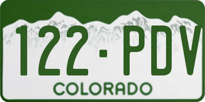 CO license plate 122PDV