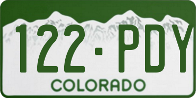 CO license plate 122PDY