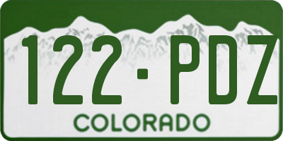 CO license plate 122PDZ