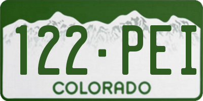 CO license plate 122PEI