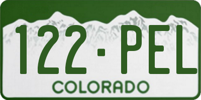 CO license plate 122PEL