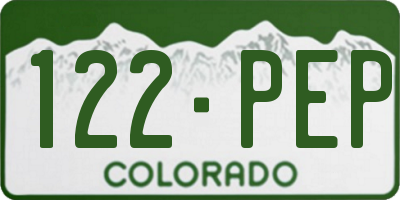 CO license plate 122PEP