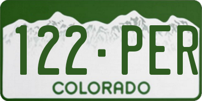 CO license plate 122PER