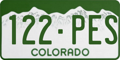 CO license plate 122PES