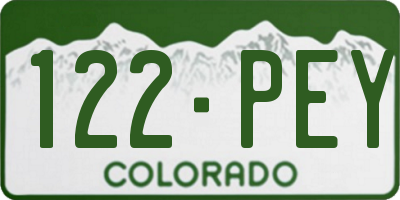 CO license plate 122PEY