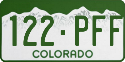 CO license plate 122PFF