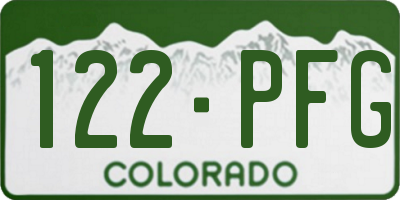 CO license plate 122PFG