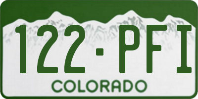 CO license plate 122PFI
