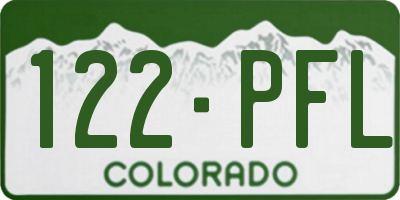 CO license plate 122PFL