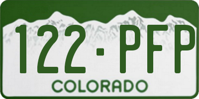 CO license plate 122PFP