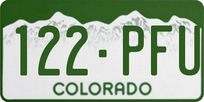 CO license plate 122PFU