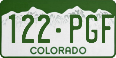 CO license plate 122PGF