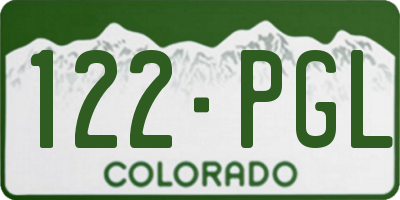 CO license plate 122PGL