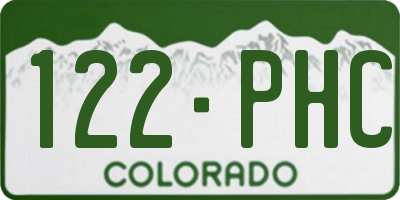 CO license plate 122PHC