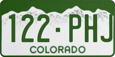 CO license plate 122PHJ