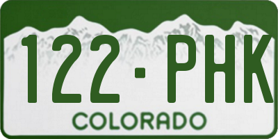CO license plate 122PHK