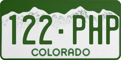 CO license plate 122PHP