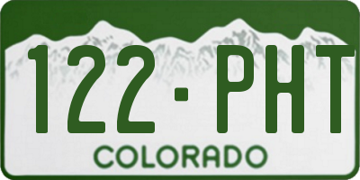 CO license plate 122PHT
