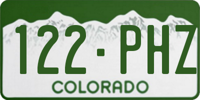 CO license plate 122PHZ