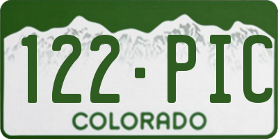 CO license plate 122PIC