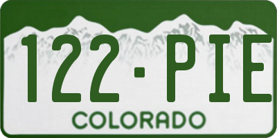 CO license plate 122PIE