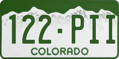 CO license plate 122PII