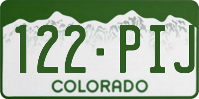 CO license plate 122PIJ
