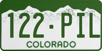 CO license plate 122PIL