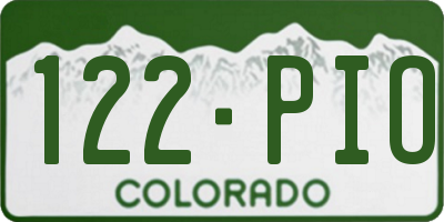 CO license plate 122PIO