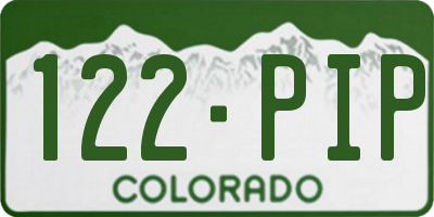 CO license plate 122PIP