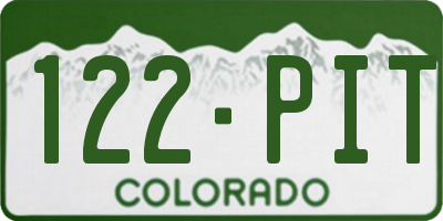CO license plate 122PIT